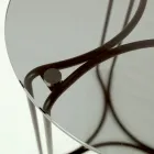 Tavolinë kafeje qelqi dhe bazë me 3 gjysmëhëna Made in Italy - Arepa Viadurini