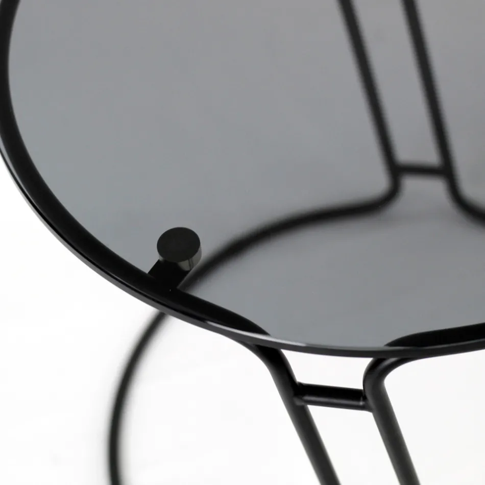 Tavolinë kafeje xhami dhe bazë të rrumbullakët Prodhuar në Itali - Tullia Viadurini