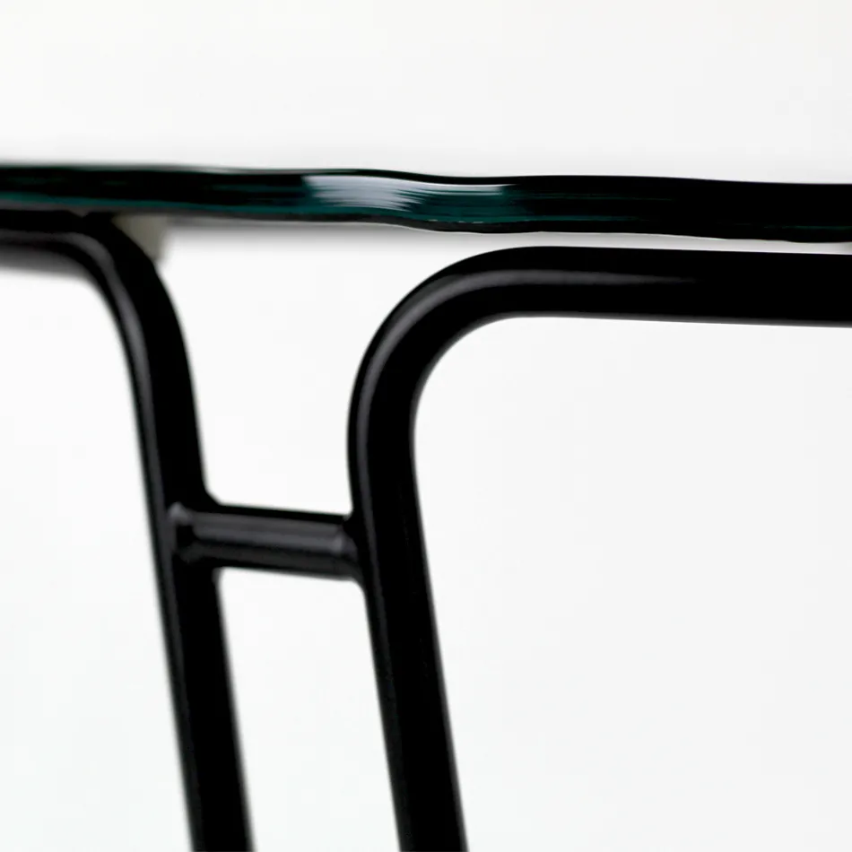 Tavolinë kafeje xhami dhe bazë të rrumbullakët Prodhuar në Itali - Tullia Viadurini