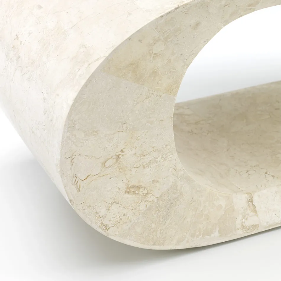 Tavolinë kafeje me gurë fosil / stendë TV - Jasper Viadurini