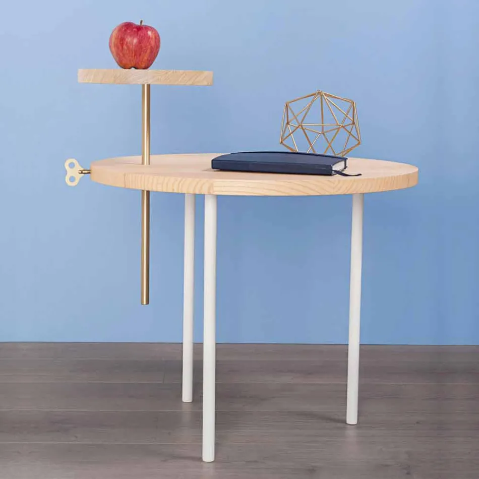 Tavolinë kafeje moderne me majë hiri të rrumbullakët prodhuar në Itali - Velino Viadurini