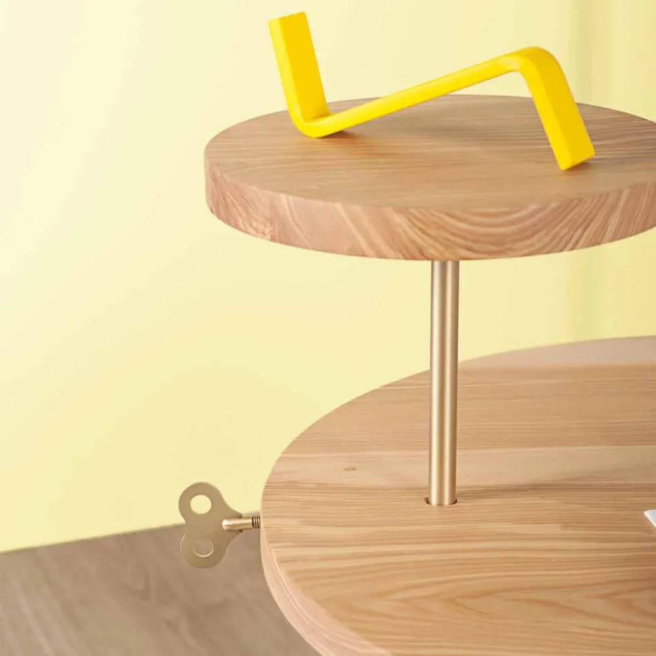 Tavolinë kafeje moderne me majë hiri të rrumbullakët prodhuar në Itali - Velino Viadurini