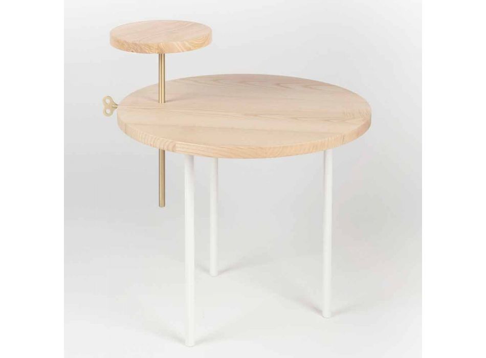 Tavolinë kafeje moderne me majë hiri të rrumbullakët prodhuar në Itali - Velino Viadurini