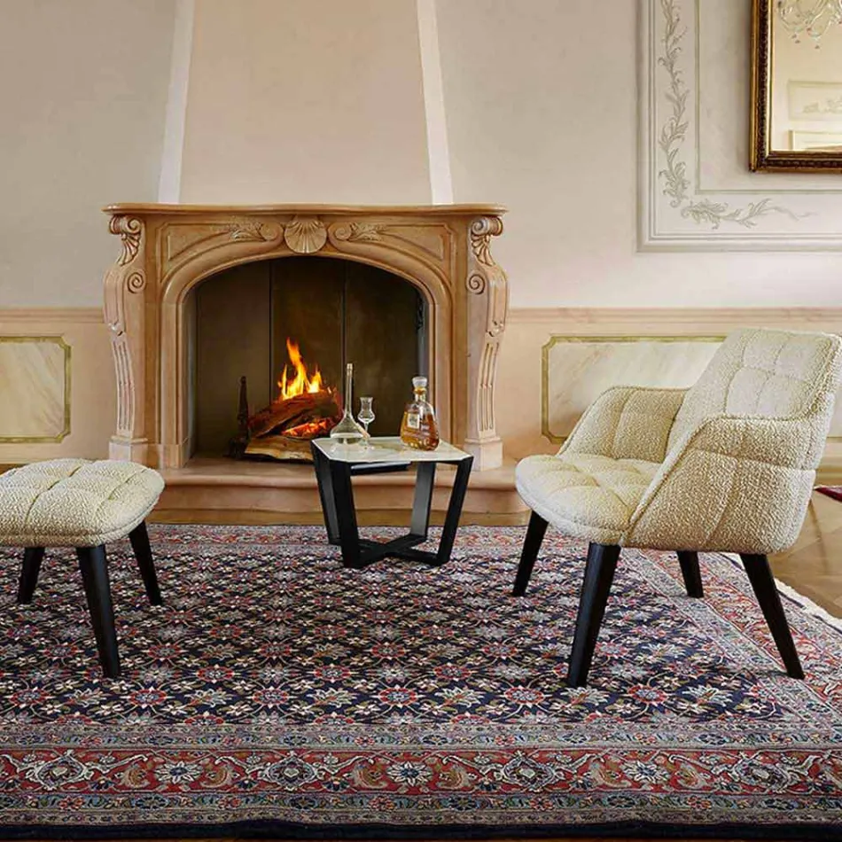 Tavolinë Kafeje Moderne në Gres dhe Druri i Ahut Prodhuar në Itali - Titanik Viadurini