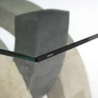 Tavolinë kafeje moderne prej guri dhe qelqi - Austin Viadurini