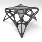 Salla e jetesës moderne e qelqit të kafesë dhe Tabela Lunar Adamantx® Lunar # 2 Viadurini