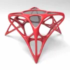 Salla e jetesës moderne e qelqit të kafesë dhe Tabela Lunar Adamantx® Lunar # 2 Viadurini