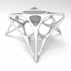 Salla e jetesës moderne e qelqit të kafesë dhe Tabela Lunar Adamantx® Lunar # 2 Viadurini