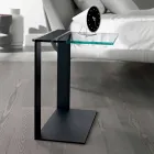 Tabela kafeje moderne metalike dhe e qelqtë ose e pastër e bërë në Itali - Teilor Viadurini