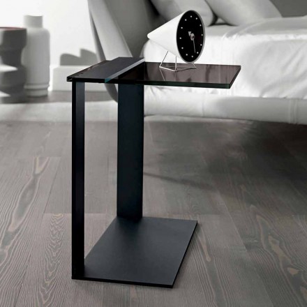 Tabela kafeje moderne metalike dhe e qelqtë ose e pastër e bërë në Itali - Teilor Viadurini