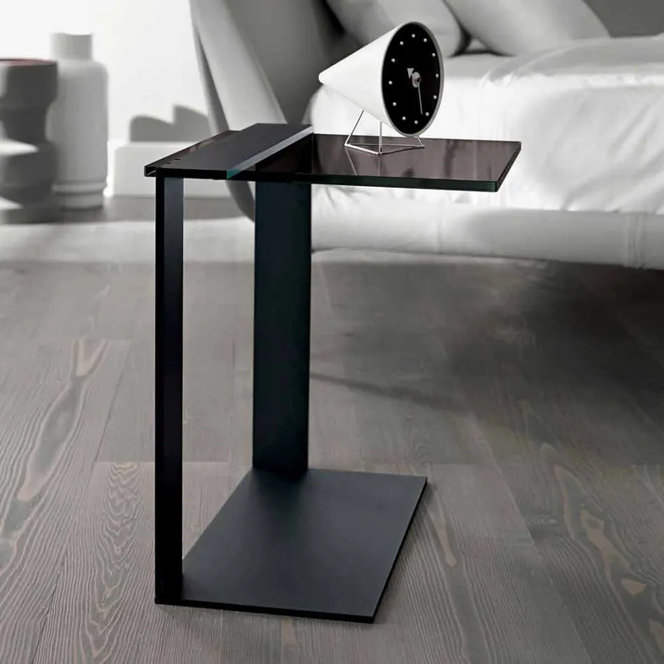 Tabela kafeje moderne metalike dhe e qelqtë ose e pastër e bërë në Itali - Teilor Viadurini