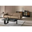 Tabela moderne e kafesë me bazë të qelqit të tymosur dhe baza metalike e bërë në Itali - Scoby Viadurini