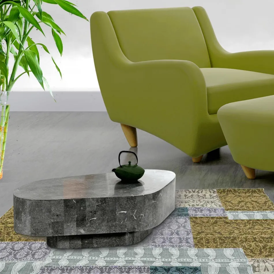 Tavolinë kafeje moderne në formë guri fosil - Bowie Viadurini