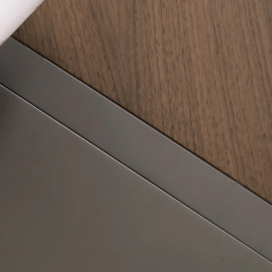 Tavolinë kafeje ovale me metal dhe dru dyngjyrësh - Comacchio Viadurini