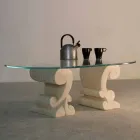 Dhomë lisi i errët me xham dhe kristal dizajni Aracne-S Viadurini