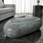 Tavolinë kafeje ovale në gur modern fosil - Avenue Viadurini