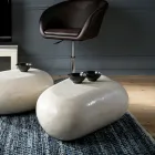 Tavolinë kafeje ovale në gur modern fosil - Avenue Viadurini