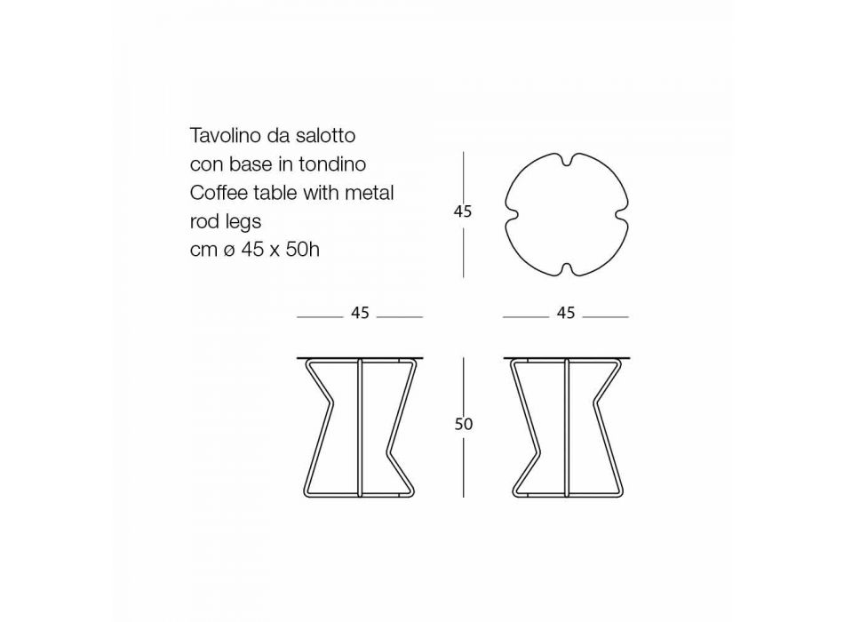 Tavolinë kafeje në natyrë me ngjyra metalike me ngjyra të dizajnit modern - Kathrin Viadurini