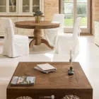 Tavolinë kafeje katrore në dru tropikal të ricikluar - rrëshqitje Viadurini