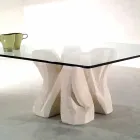 Tabel kafeje Petri dhe tavolinë kafeje kristal, dizajn modern Kos Viadurini