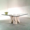 Tavolinë kafeje me gur natyral Vicenza me kos të lartë kristal