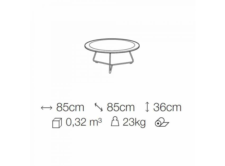 Tavolina e rrumbullakët e kafesë në beton dhe metal të zi prodhuar në Itali - Evolve Viadurini