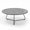 Tavolina e rrumbullakët e kafesë në beton dhe metal të zi prodhuar në Itali - Evolve