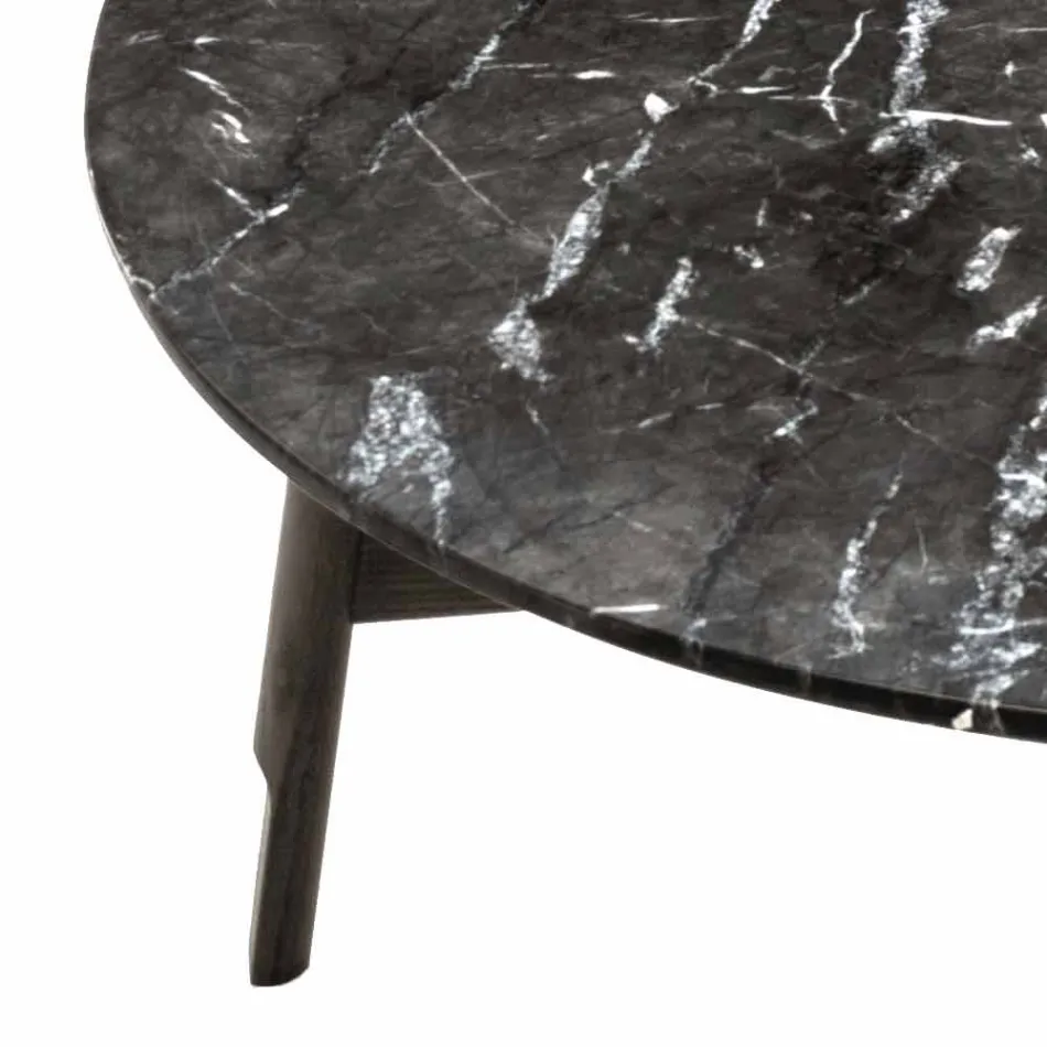 Tavolinë kafeje e rrumbullakët në dru mermeri dhe ahu prodhuar në Itali - Daniela Viadurini