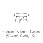 Tavolinë kafeje e rrumbullakët në dru mermeri dhe ahu prodhuar në Itali - Daniela Viadurini