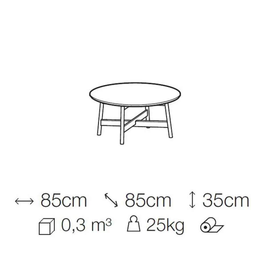 Tavolinë kafeje e rrumbullakët në dru mermeri dhe ahu prodhuar në Itali - Daniela Viadurini