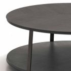 Tavolinë kafeje e rrumbullakët në MDF me strukturë metalike prodhuar në Itali - Aloe Viadurini