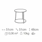 Tavolinë kafeje e rrumbullakët në MDF me strukturë metalike prodhuar në Itali - Aloe Viadurini