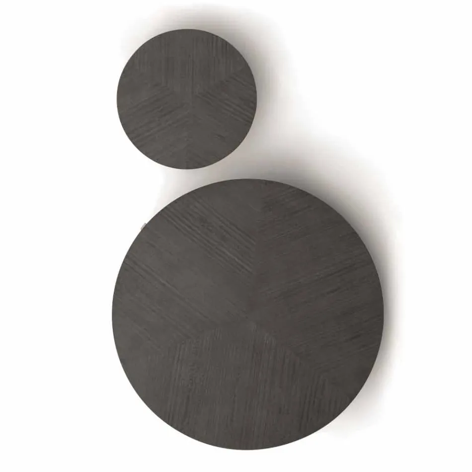 Tavolinë kafeje e rrumbullakët në MDF me strukturë metalike prodhuar në Itali - Aloe Viadurini