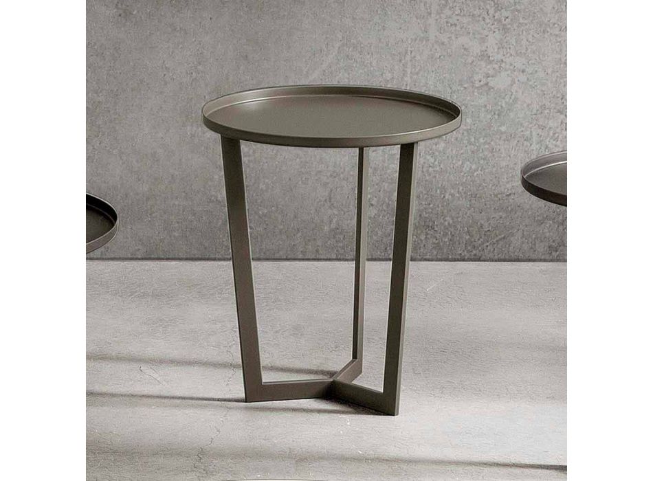 Tavolinë kafeje luksoze e rrumbullakët në metal të pikturuar prodhuar në Itali - Mina Viadurini
