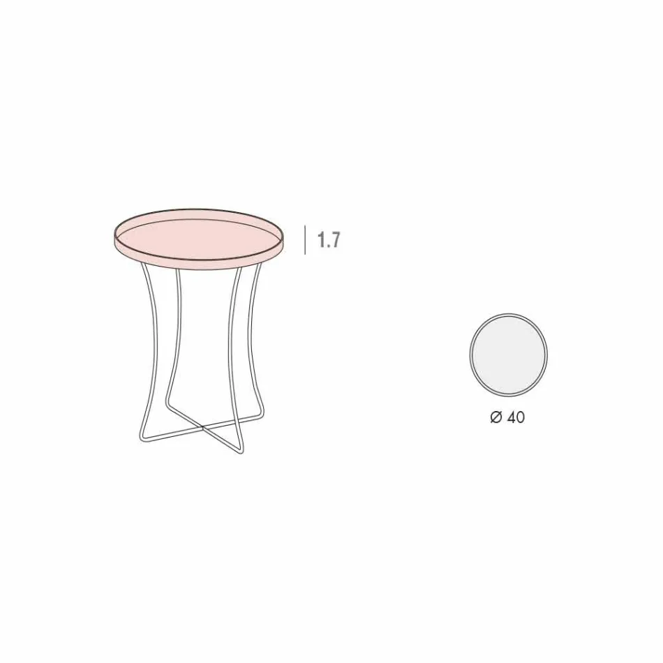 Tavolinë kafeje luksoze e rrumbullakët në metal të pikturuar prodhuar në Itali - Mina Viadurini