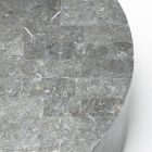 Tryezë moderne e rrumbullakët e kafesë në gurë fosil - Vermont Viadurini