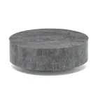 Tryezë moderne e rrumbullakët e kafesë në gurë fosil - Vermont Viadurini