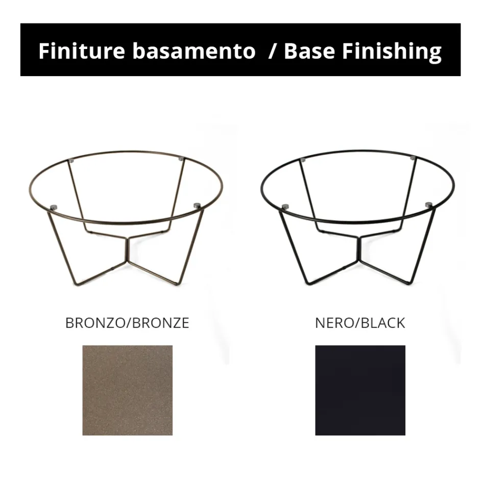 Tavolinë e rrumbullakët kafeje e prodhuar në enë guri dhe çeliku Prodhuar në Itali - Paini Viadurini