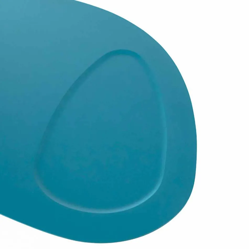 Tabela moderne e formuar e sallonit në Mdf dhe Chrome Metal - Pimpa Viadurini