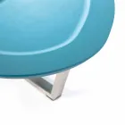 Tabela moderne e formuar e sallonit në Mdf dhe Chrome Metal - Pimpa Viadurini