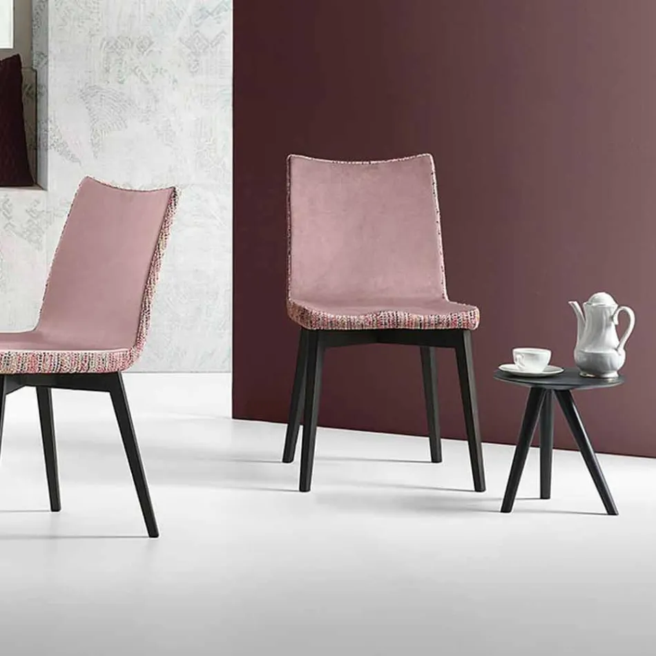 Tavolinë kafeje e rrumbullakët në dru të lakuar me gri të zezë prodhuar në Itali - Stuttgart Viadurini