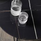 Tavolinë e rrumbullakët në xhami me efekt metali dhe mermeri - Magali Viadurini