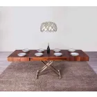 Tavolinë kafeje e transformueshme në dru dhe metal prodhuar në Itali - Patroclus Viadurini