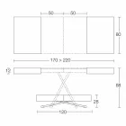 Tavolinë kafeje e transformueshme në dru dhe metal prodhuar në Itali - Patroclus Viadurini