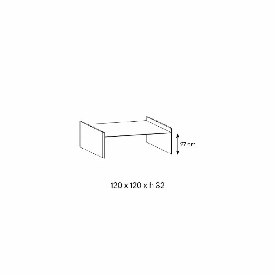 Tavolinë kafeje qelqi ekstra-e pastër me bevel Made in Italy - Imperative Viadurini