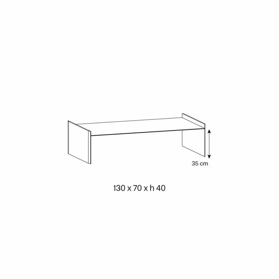 Tavolinë kafeje qelqi ekstra-e pastër me bevel Made in Italy - Imperative Viadurini