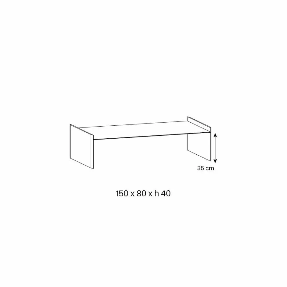 Tavolinë kafeje qelqi ekstra-e pastër me bevel Made in Italy - Imperative Viadurini