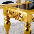 Tavolinë kafeje me dizajn klasik në dru Lof, me fije ari Viadurini