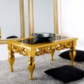 Tavolinë kafeje me dizajn klasik në dru Lof, me fije ari