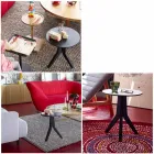 Dizajn modern Rrumbullakët tryezë e zezë me kafe të llakuar - Sperone Viadurini